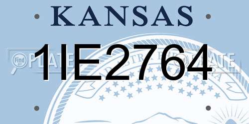 1IE2764 Kansas License Plate