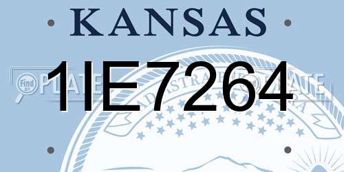 1IE7264 Kansas License Plate