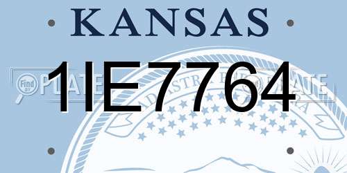 1IE7764 Kansas License Plate