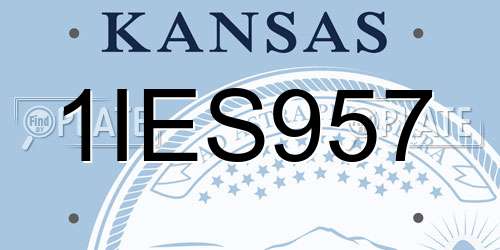 1IES957 Kansas License Plate