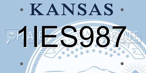 1IES987 Kansas License Plate