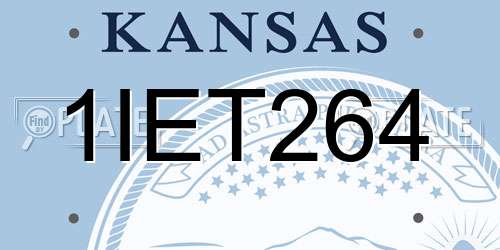 1IET264 Kansas License Plate