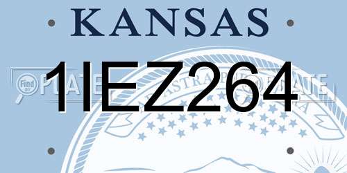 1IEZ264 Kansas License Plate