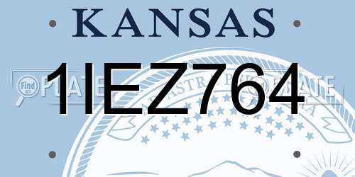 1IEZ764 Kansas License Plate