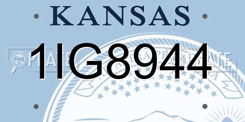 1IG8944 Kansas License Plate