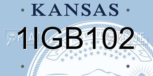 1IGB102 Kansas License Plate