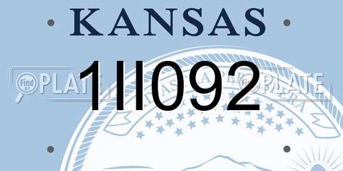 1II092 Kansas License Plate