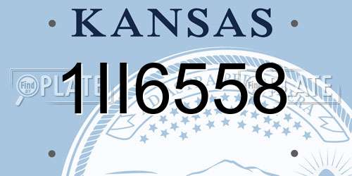 1II6558 Kansas License Plate