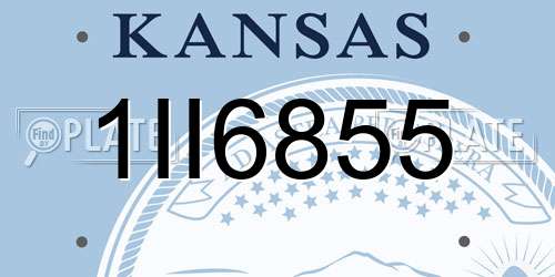 1II6855 Kansas License Plate