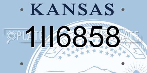 1II6858 Kansas License Plate