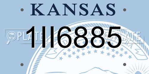 1II6885 Kansas License Plate
