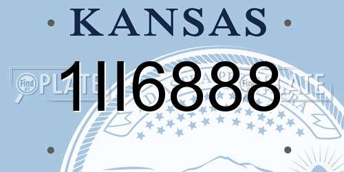 1II6888 Kansas License Plate