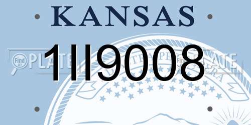 1II9008 Kansas License Plate