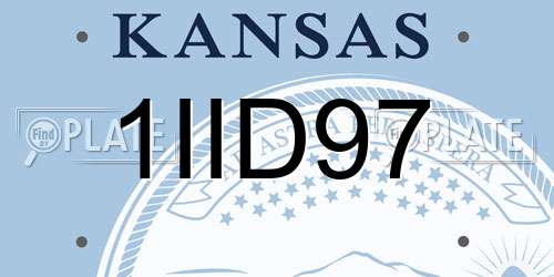 1IID97 Kansas License Plate