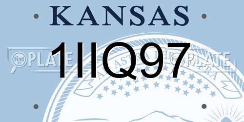 1IIQ97 Kansas License Plate