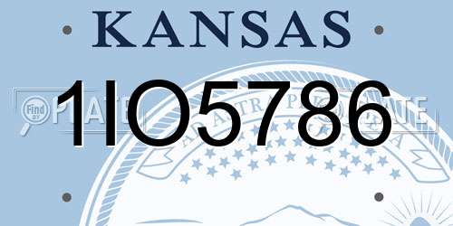 1IO5786 Kansas License Plate