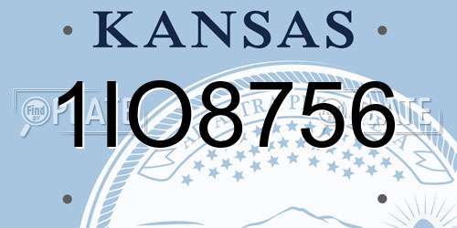 1IO8756 Kansas License Plate