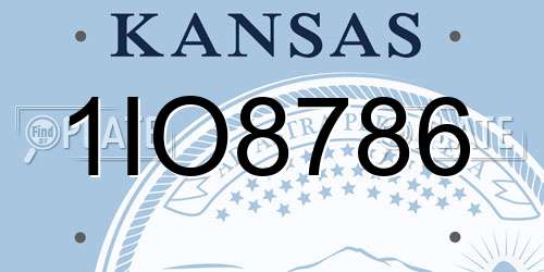 1IO8786 Kansas License Plate
