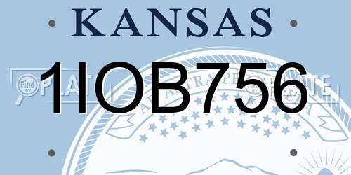 1IOB756 Kansas License Plate