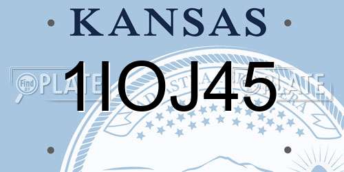 1IOJ45 Kansas License Plate
