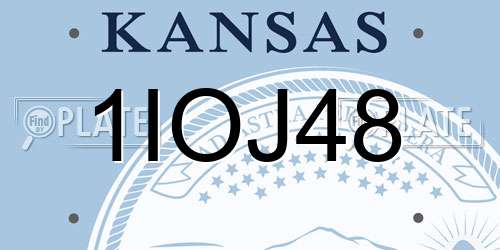 1IOJ48 Kansas License Plate