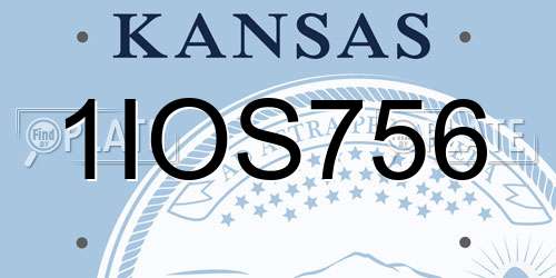 1IOS756 Kansas License Plate