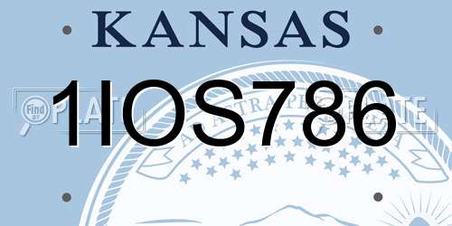 1IOS786 Kansas License Plate