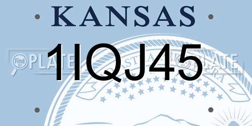 1IQJ45 Kansas License Plate