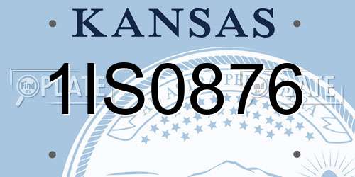 1IS0876 Kansas License Plate