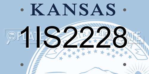 1IS2228 Kansas License Plate