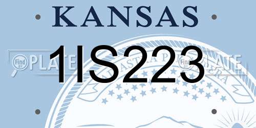 1IS223 Kansas License Plate