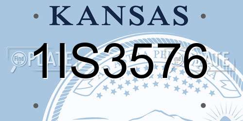 1IS3576 Kansas License Plate