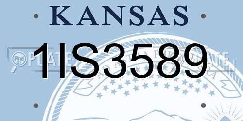 1IS3589 Kansas License Plate