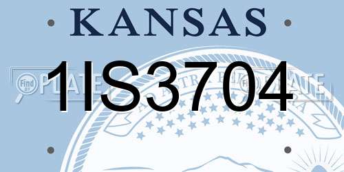 1IS3704 Kansas License Plate