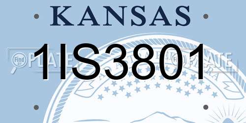 1IS3801 Kansas License Plate