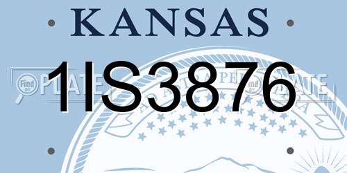 1IS3876 Kansas License Plate