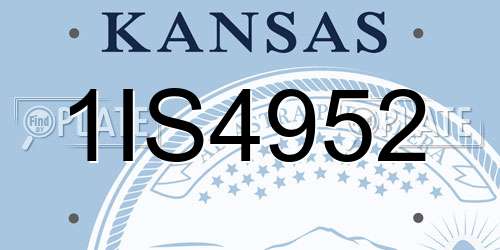 1IS4952 Kansas License Plate