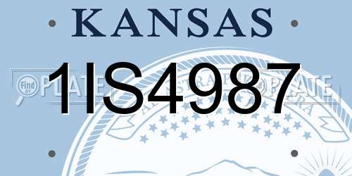 1IS4987 Kansas License Plate