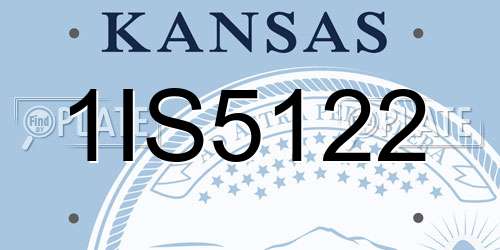 1IS5122 Kansas License Plate