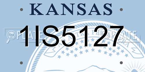 1IS5127 Kansas License Plate
