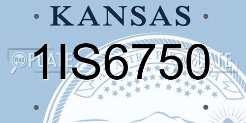 1IS6750 Kansas License Plate