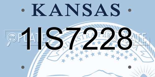 1IS7228 Kansas License Plate