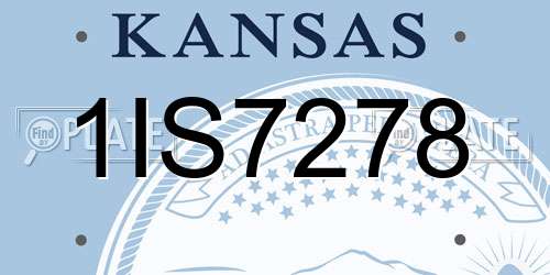 1IS7278 Kansas License Plate