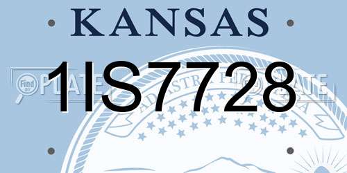 1IS7728 Kansas License Plate