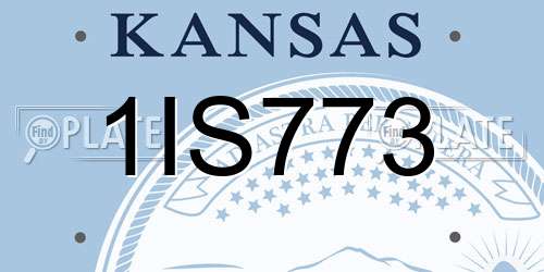 1IS773 Kansas License Plate