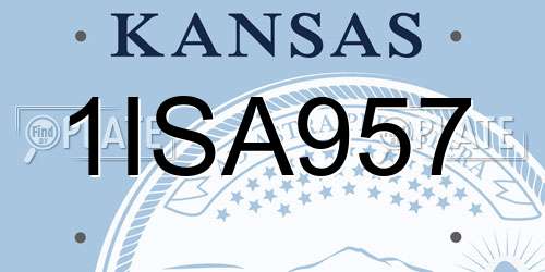 1ISA957 Kansas License Plate