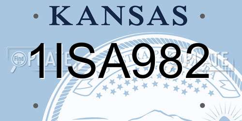 1ISA982 Kansas License Plate