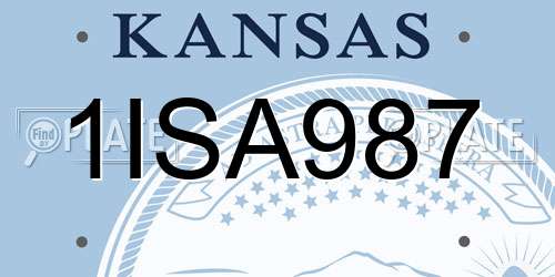 1ISA987 Kansas License Plate
