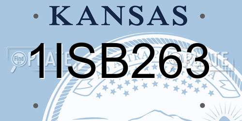 1ISB263 Kansas License Plate