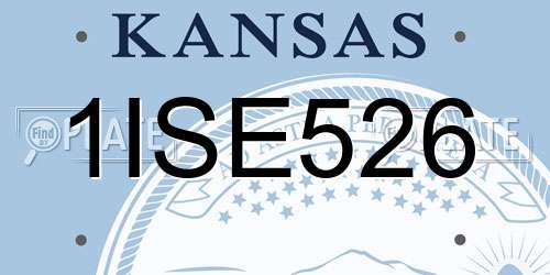 1ISE526 Kansas License Plate
